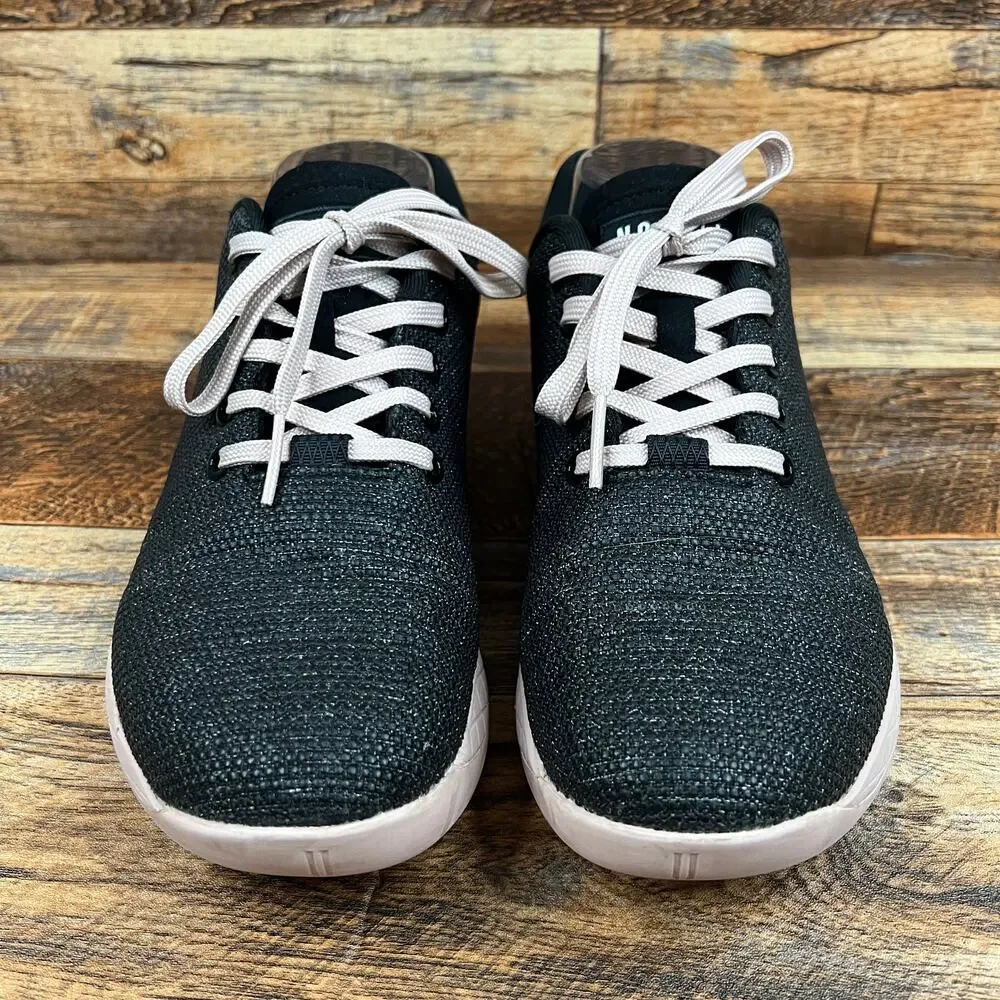 NOBULL Black Gum Trainer Sneakers Pink Sole Crossfit Women's 9 Men's 7.5 Shoes